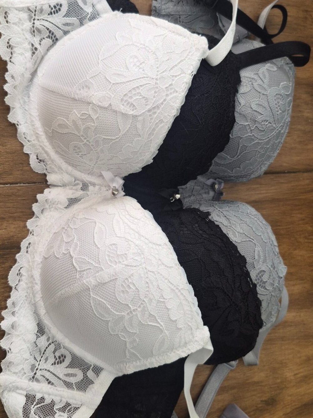 Brand New Lace Lightly Padded Bras – Set of 3 - Size 34A